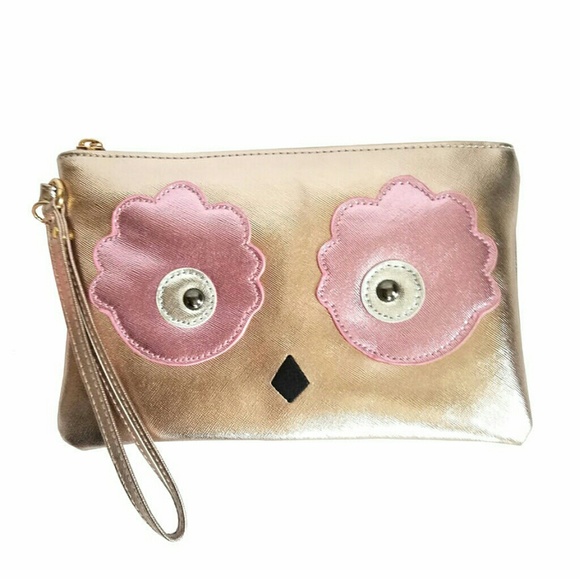 Chateau Handbags - Chateau Rose Gold Owl Wristlet Chateau Handbags - Chateau Rose Gold Owl Wristlet